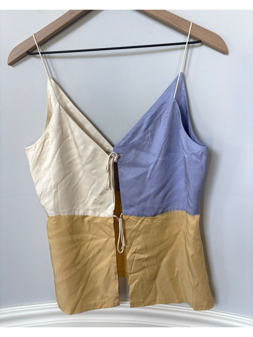 Rebecca Taylor Womens Colorblock V-Neck Spaghetti Strap Camisole Tank Top 4